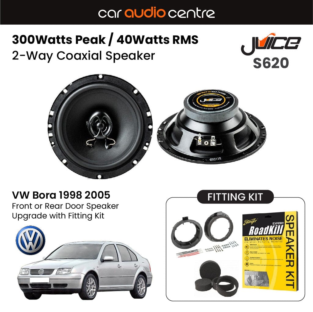 Car Audio Centre Juice 6.5" 165mm 300W Front or Rear Door Speaker Upgrade for VW Bora (1998-2005)