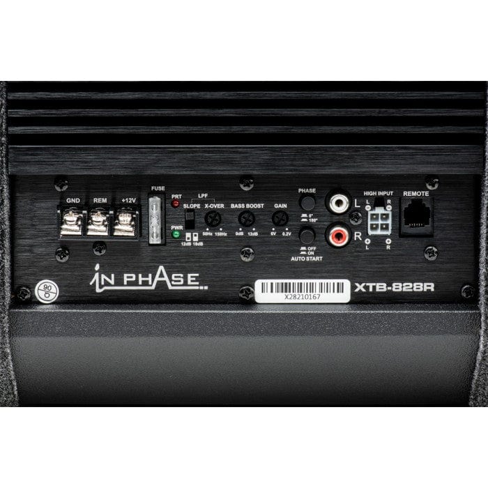 In Phase Sub and Amp Packages In Phase XTB-828R 8" 300W Active Subwoofer with Passive Radiator and Class D Amplifer