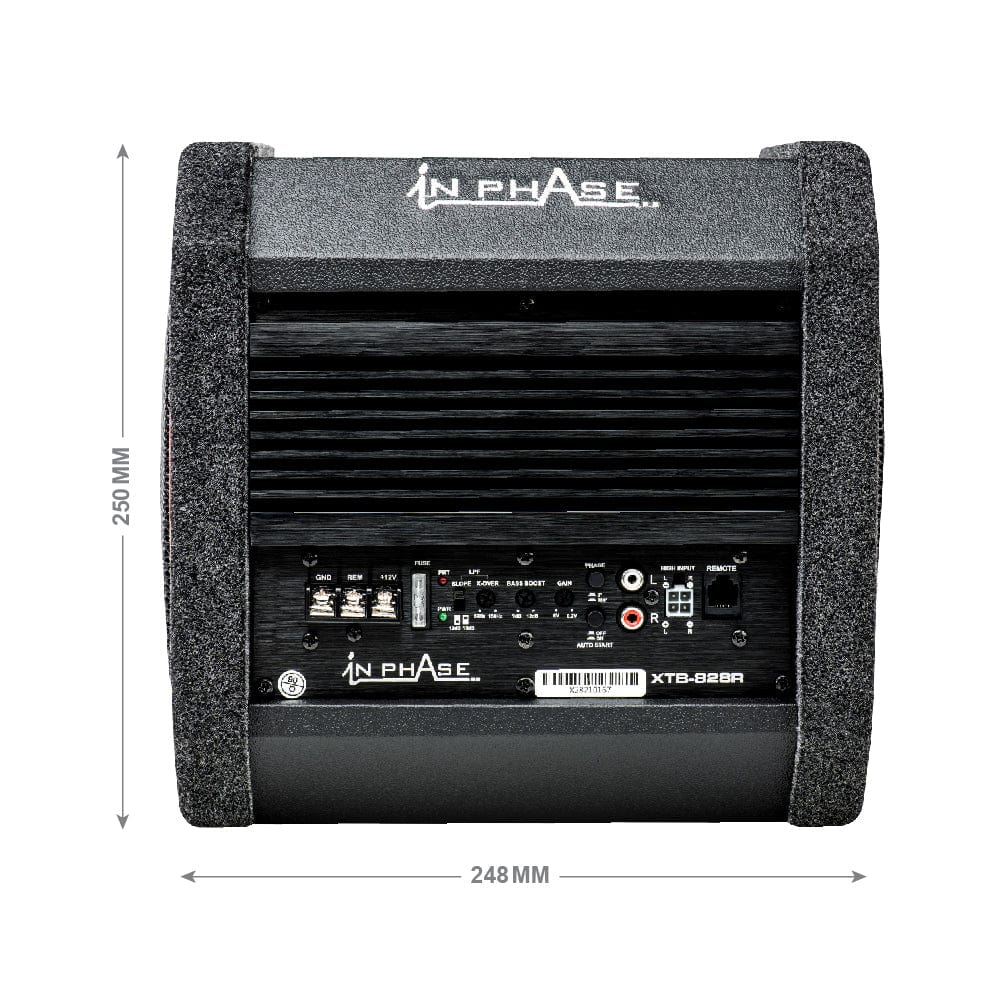 In Phase Sub and Amp Packages In Phase XTB-828R 8" 300W Active Subwoofer with Passive Radiator and Class D Amplifer