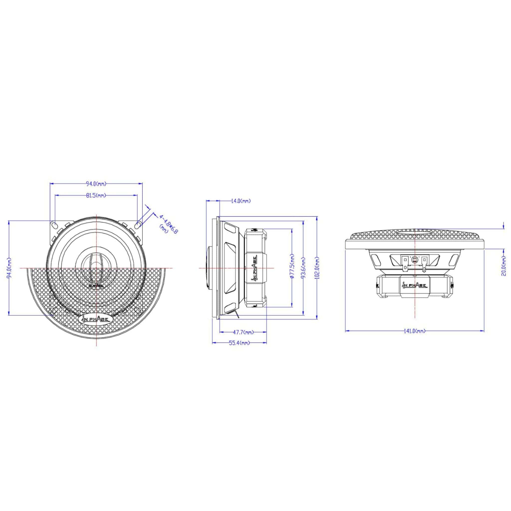 In Phase Car Speakers In Phase XTC13.2 13cm/5.25" Coaxial Speakers 210 Watts Directional Tweeter Design