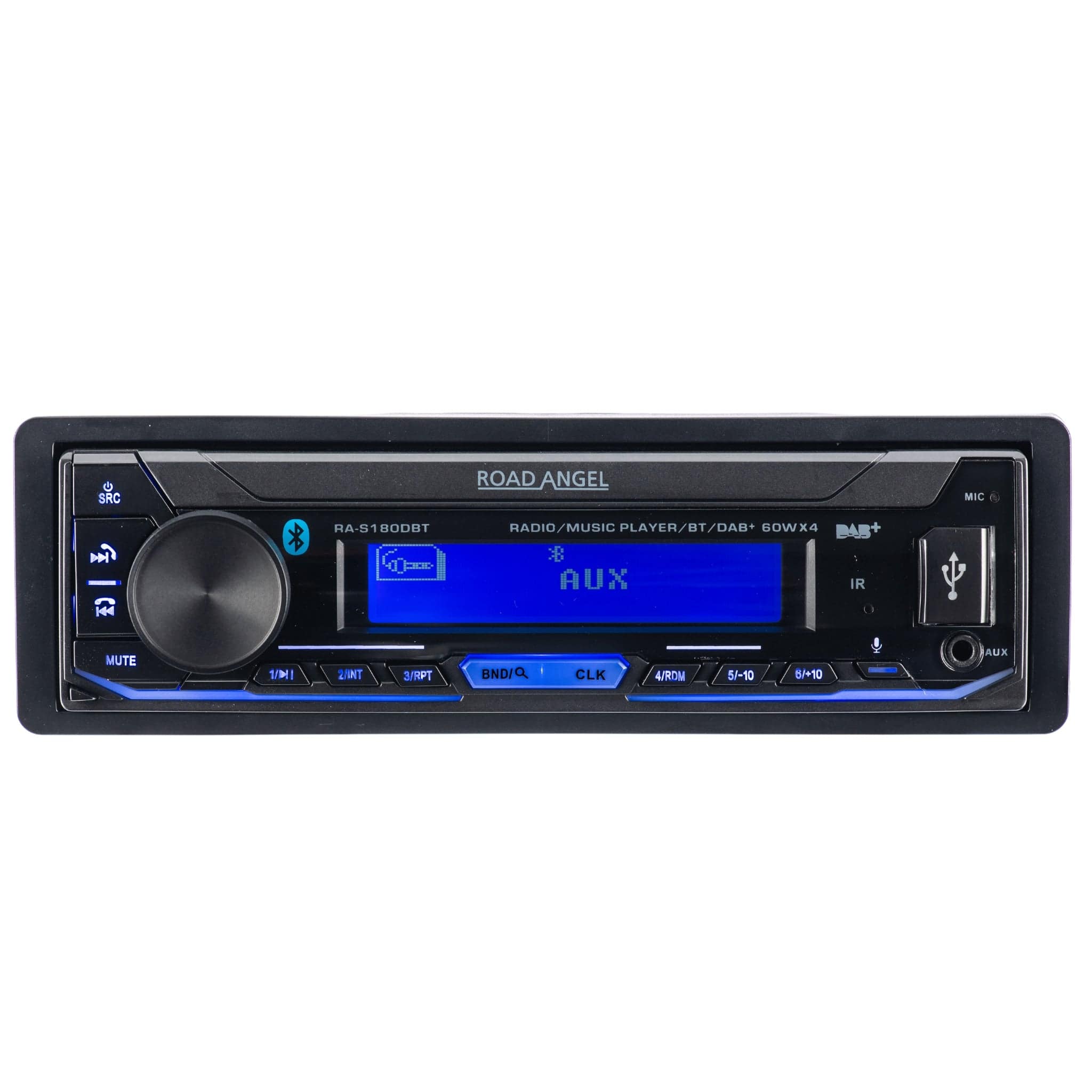 In Phase Single Din Car Stereos Road Angel RA-S180DBT Mechless Digital Media Player with Bluetooth and DAB