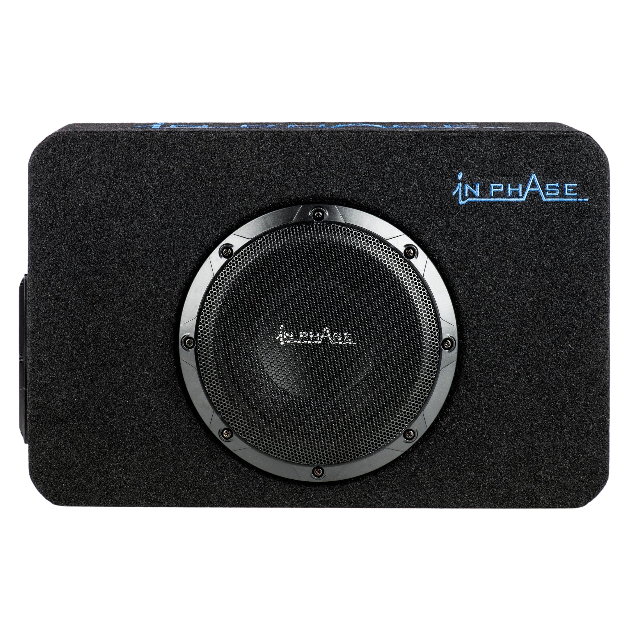 In Phase Car Subwoofers In Phase XTB-8A 600W Active Amplified Subwoofer Enclosure with Built in Class D Amp, Bass Remote and Quick Release Connections