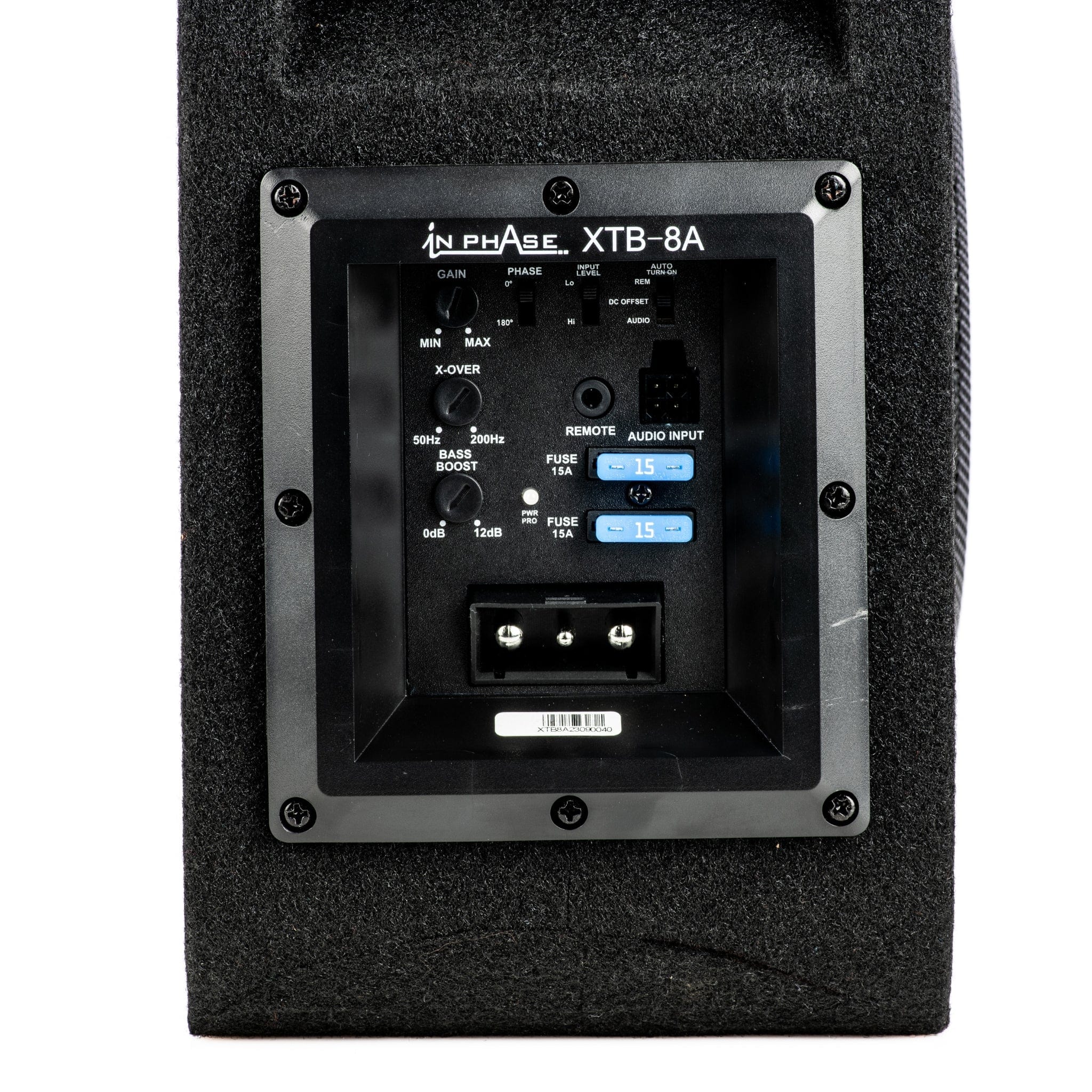 In Phase Car Subwoofers In Phase XTB-8A 600W Active Amplified Subwoofer Enclosure with Built in Class D Amp, Bass Remote and Quick Release Connections