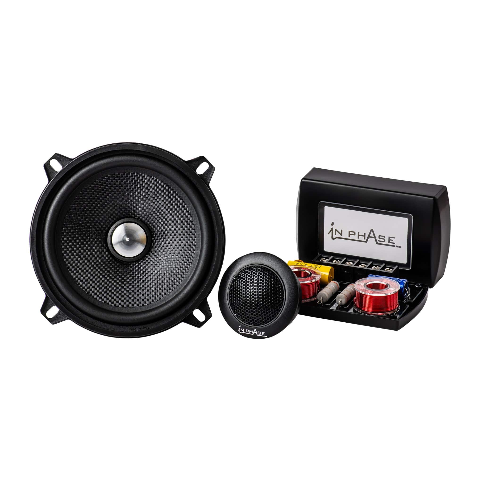 In Phase Car Speakers In Phase XTC5CX 5.25" 13cm 250 Watt 2 Way Component Door Speakers with Tweeters and Grills