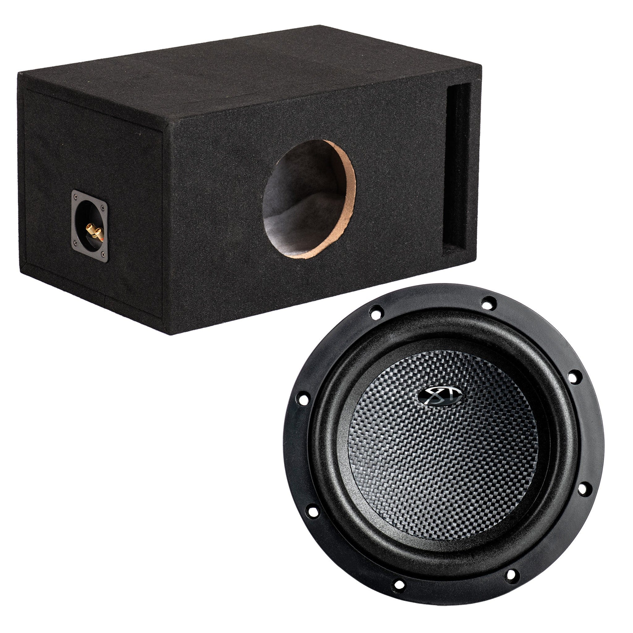 In Phase In Phase BX-6XT-IPA8701D Single XT-6 6" Sound Quality Bass Package with Enclosure and Amp
