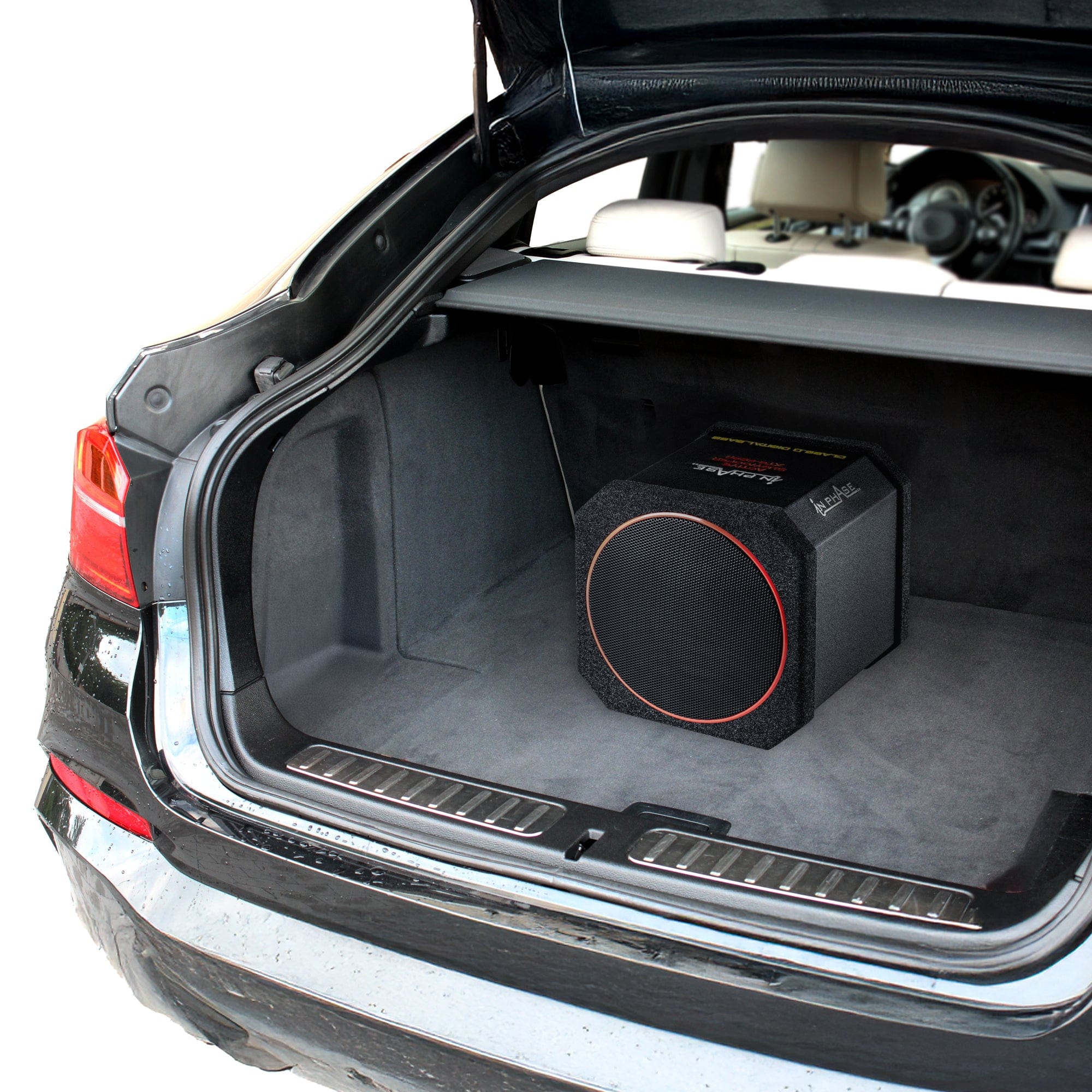 In Phase Sub and Amp Packages In Phase XTB-828R 8" 400W Active Subwoofer with Passive Radiator and Class D Amplifer