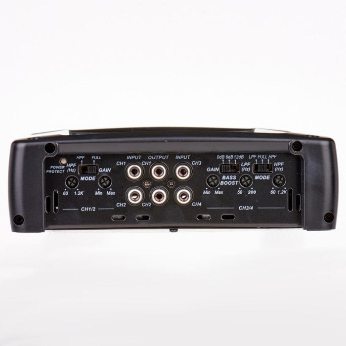 Juice Amps Juice JA1504 1500W 4-Channel Bridgeable Car Power Amplifier, Thermal Protection, RCS Output, Bass Boost, Class A-B