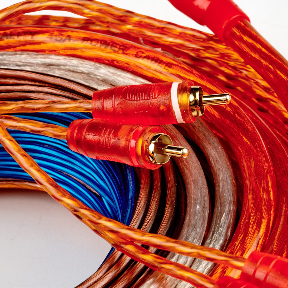 Juice Amp Wiring and Fitting Parts Juice JWTRU422D 4 Gauge 2500W Amplifier Wiring Kit for Installing 2 Amplifiers