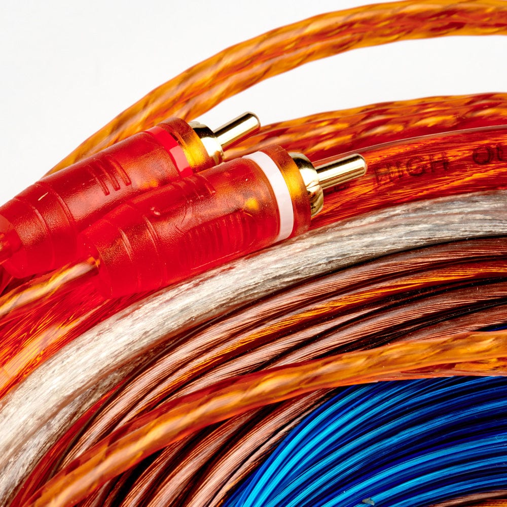 Juice Amp Wiring and Fitting Parts Juice JWTRU422D 4 Gauge 2500W Amplifier Wiring Kit for Installing 2 Amplifiers