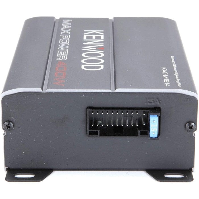 Kenwood Amps Kenwood KAC-M1814 4-Channel Compact Bridgeable Marine/Motorsports 400W Max Power Digital Amplifier