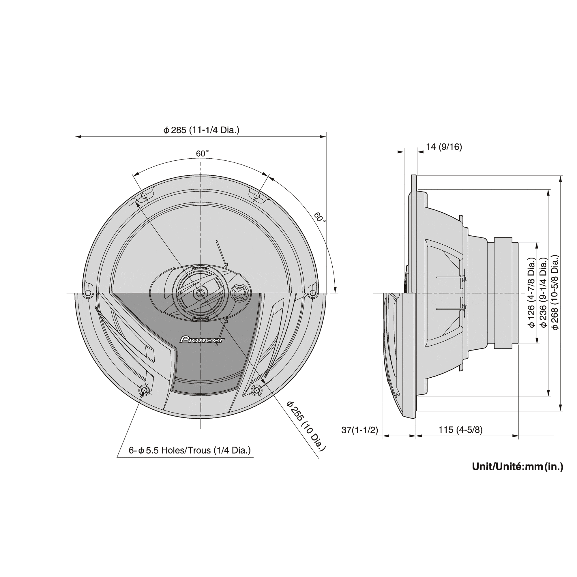 Pioneer Car Speakers and Subs Pioneer TS-A2503i 420W 10" 3-way Coaxial Speakers