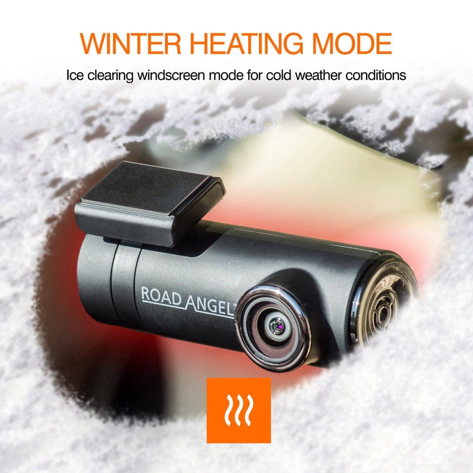 Road Angel Road Safety Halo Drive Dash Cam, 2K 1440p 140° Camera, with Super Night View, Built-In Wi-Fi, Winter Mode