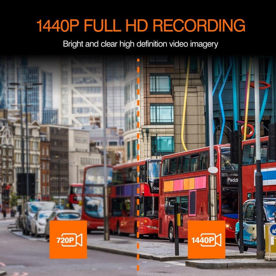 Road Angel Road Safety Halo Drive Dash Cam, 2K 1440p 140° Camera, with Super Night View, Built-In Wi-Fi, Winter Mode