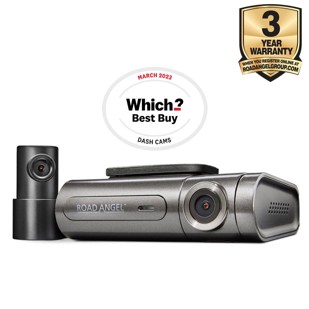 Road Angel Road Safety Road Angel Halo Pro 2K 1440p Dual Dash-Camera, with 140° Front + 120° 1080p Rear Cams, Super Night Vision, Built-in Wi-Fi, Winter Mode with Fitting Kit