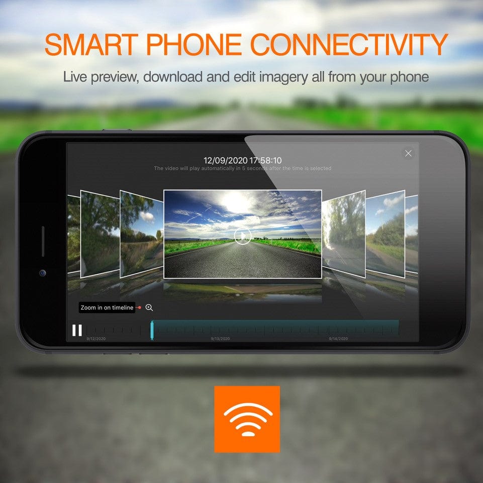 Road Angel Road Safety Road Angel Halo Pro 2K 1440p Dual Dash-Camera, with 140° Front + 120° 1080p Rear Cams, Super Night Vision, Built-in Wi-Fi, Winter Mode with Fitting Kit