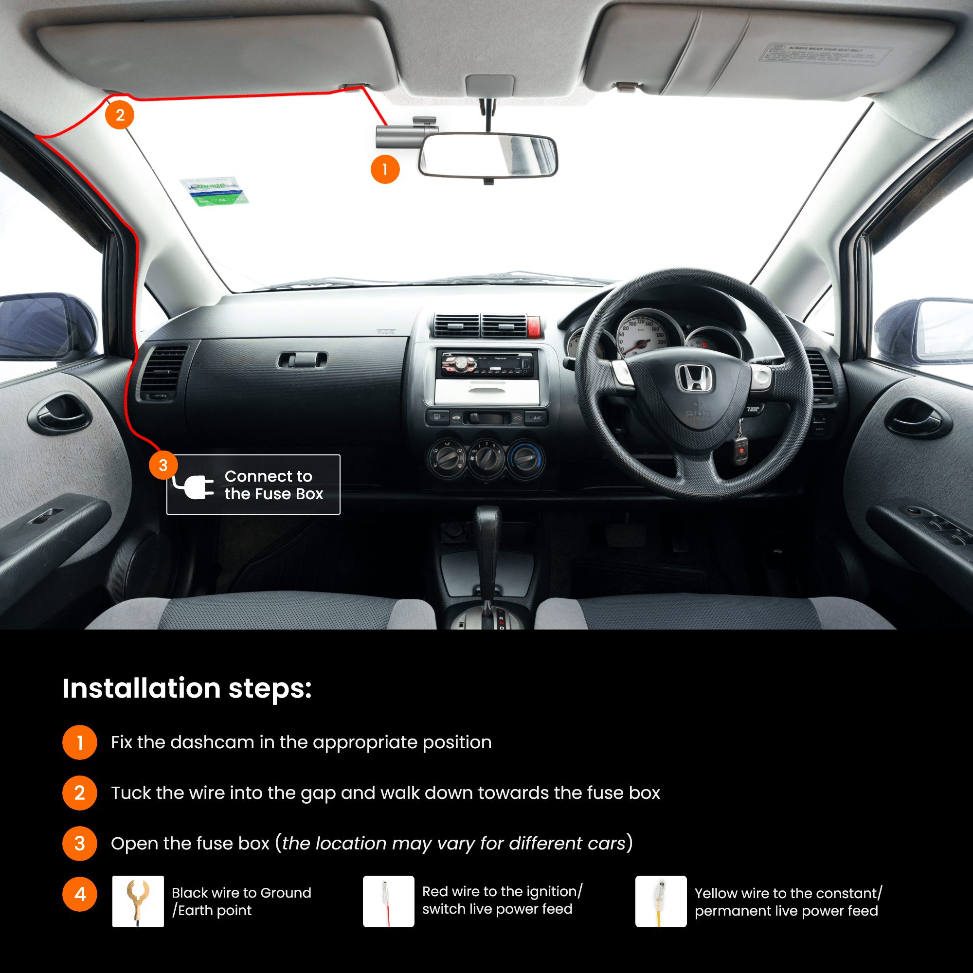 Road Angel Road Safety Road Angel HWK12V 12 Volt Hard Wiring Kit for Halo Pro