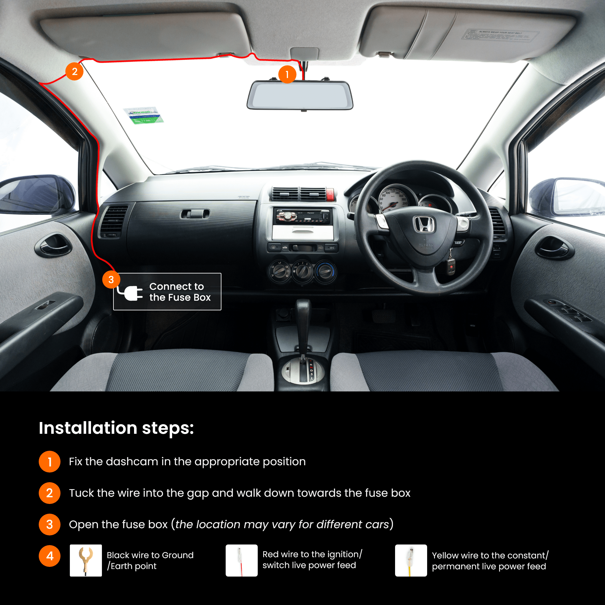 Road Angel Road Safety Road Angel HWK5VIEW 5 Volt Hard Wiring Kit for Halo View and Aura HD5