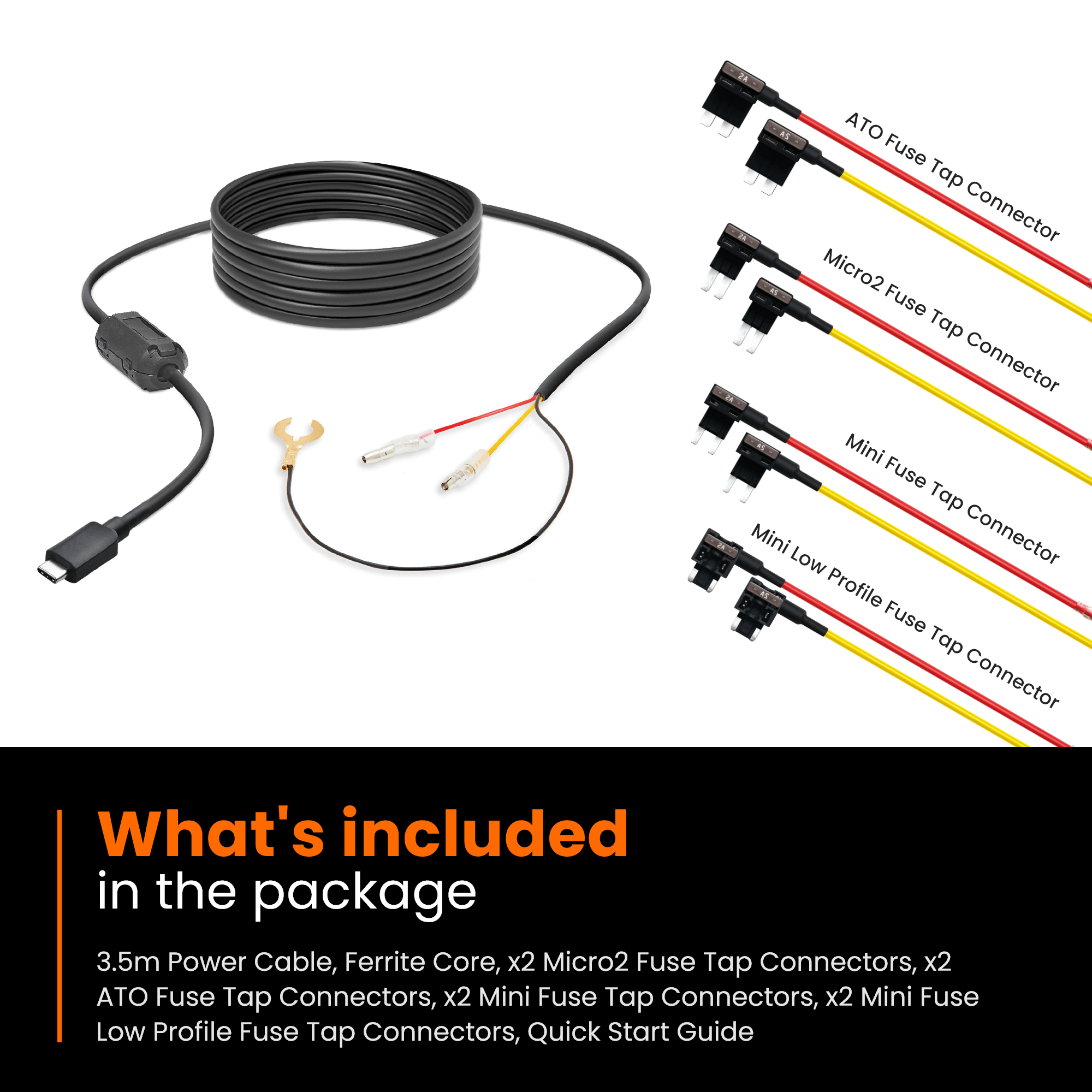 Road Angel Road Safety Road Angel RA7300C Halo Ultra Type C Hardwiring Kit for Parking Mode