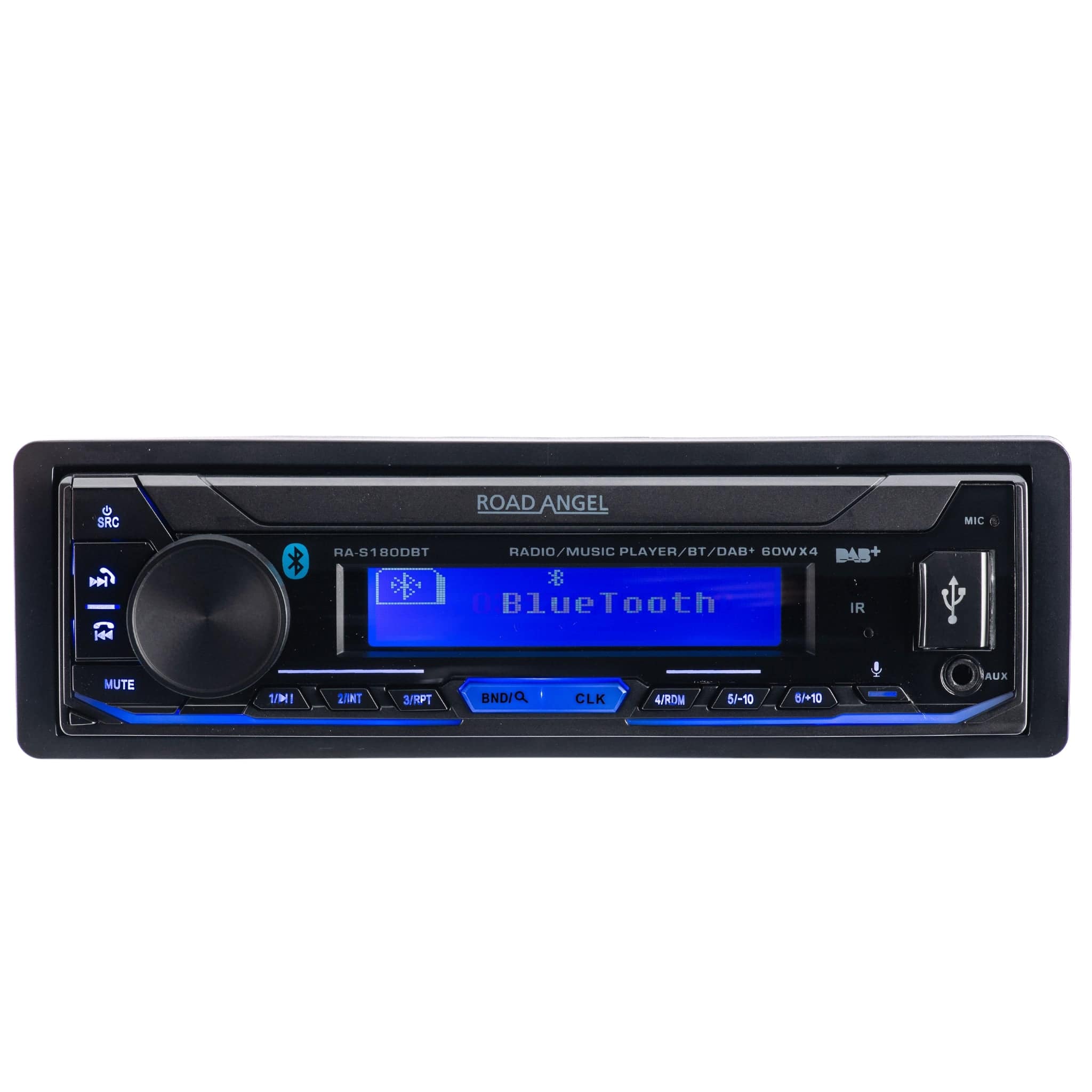 In Phase Single Din Car Stereos Road Angel RA-S180DBT Mechless Digital Media Player with Bluetooth and DAB