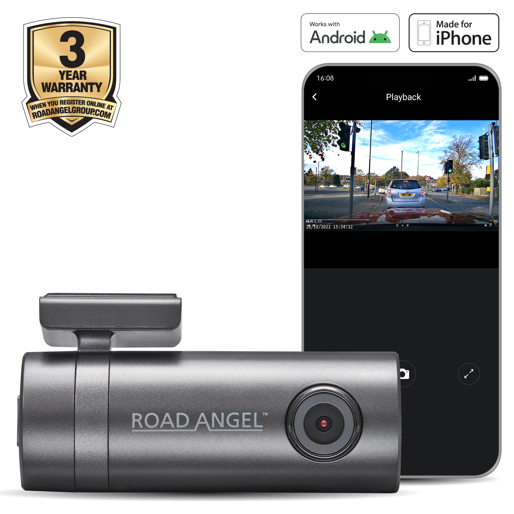 Road Angel Road Safety Road Angel Aura HD1 1080P Dash Cam