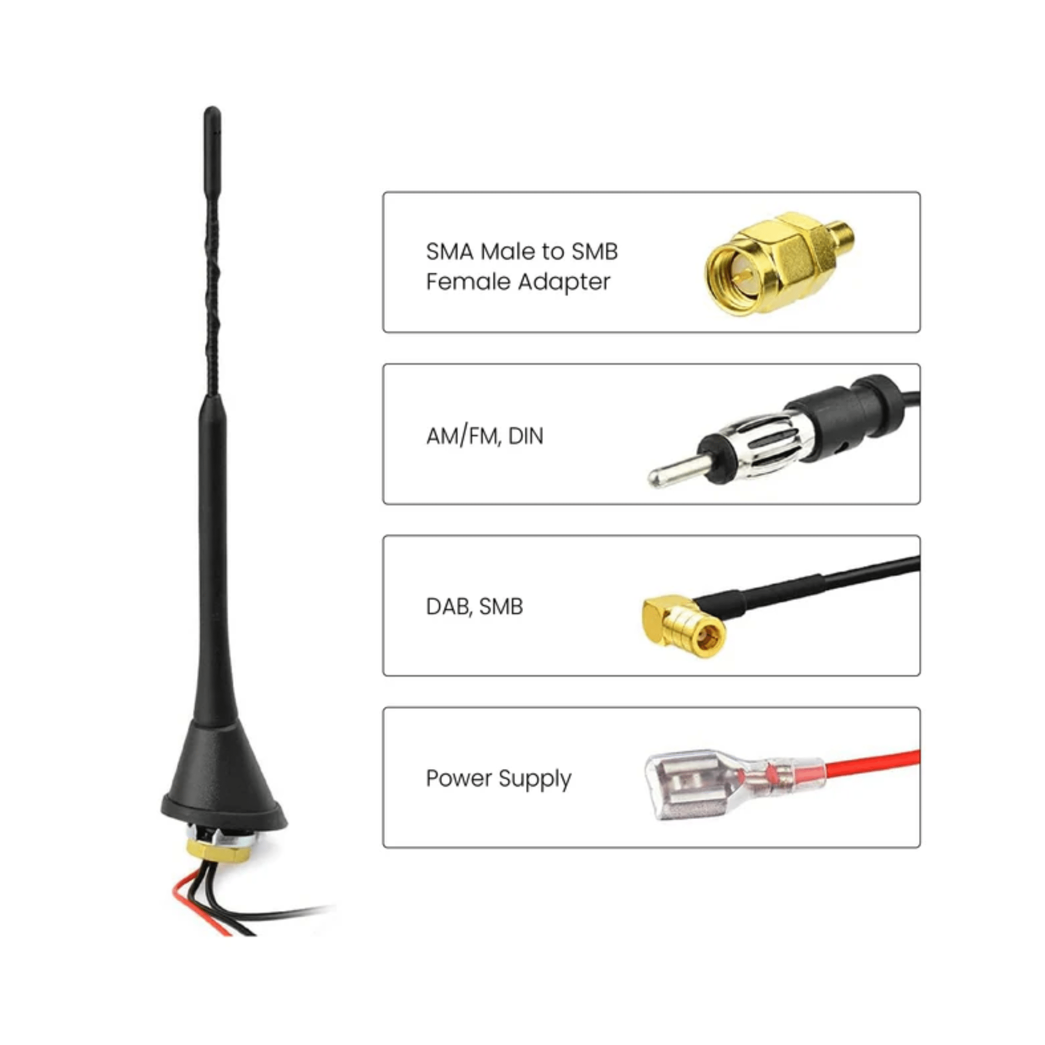 Road Angel Road Angel RADAB2 Compact Externally Mounted Amplified DAB Antenna