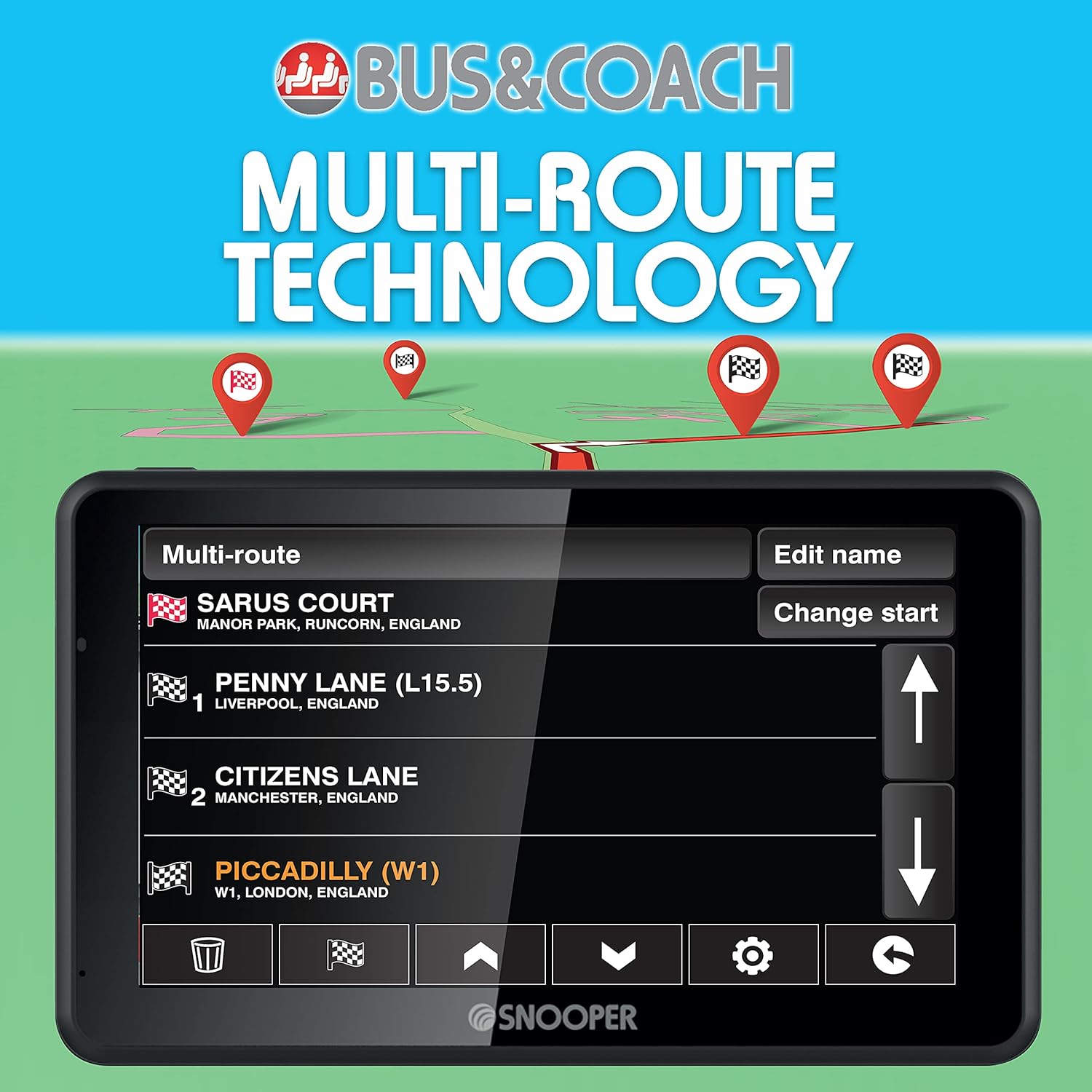 Snooper Sat Navs Snooper S6900 Bus & Coach-Pro Navigation System with 7" Widescreen LCD