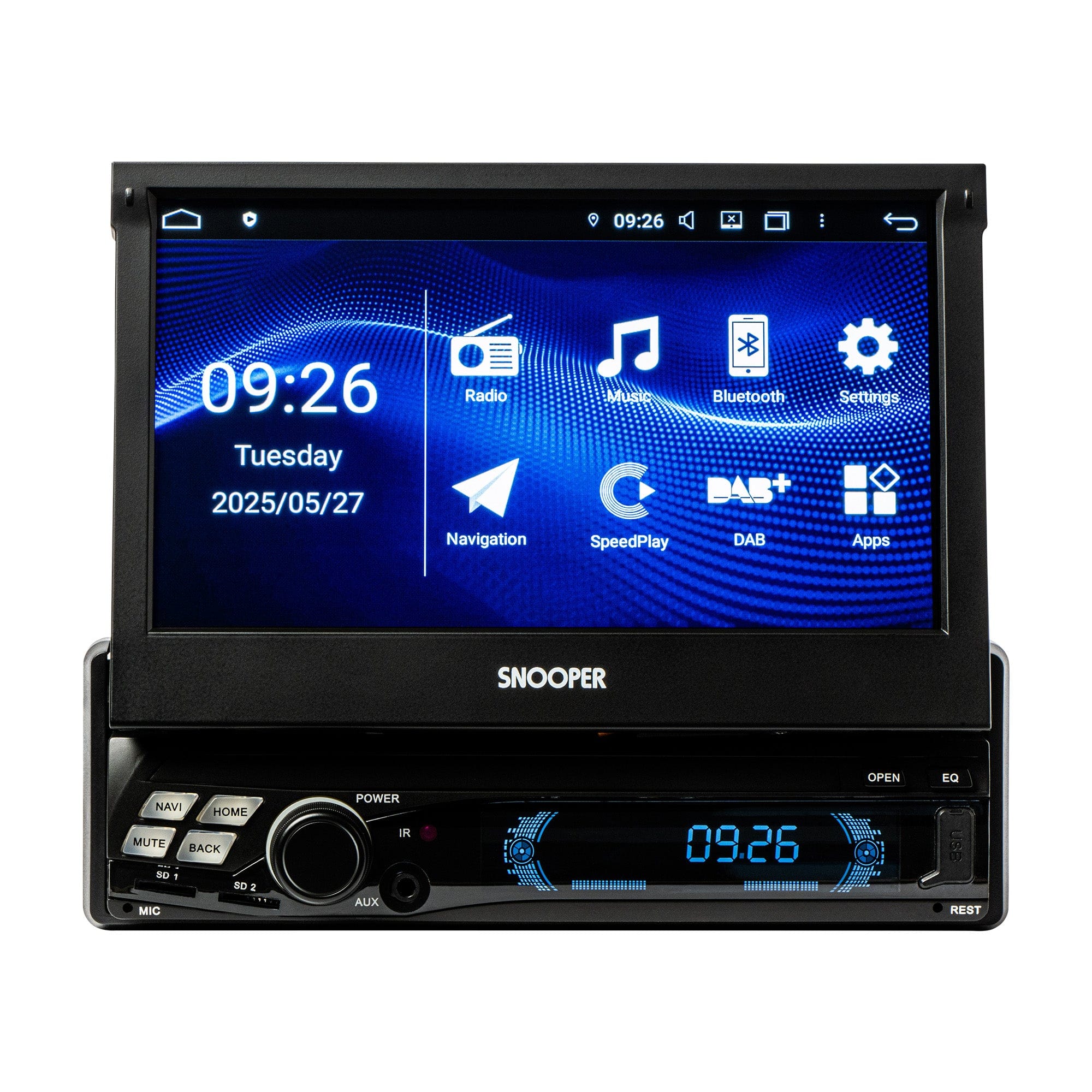 Snooper Car Stereos Snooper SMH-725DAB Single Din 7" Multimedia Receiver with Apple CarPlay, Android Auto, DAB/DAB+