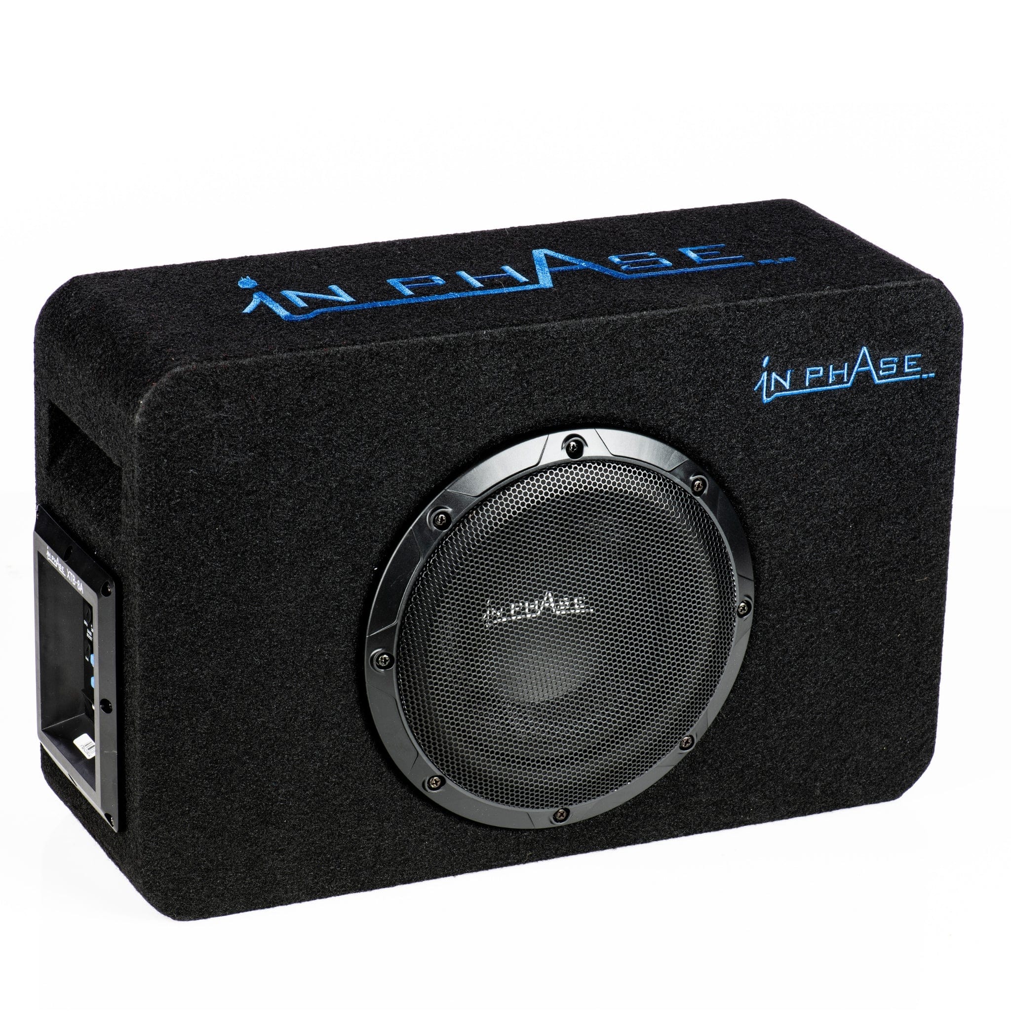 In Phase Car Subwoofers In Phase XTB-8A 600W Active Amplified Subwoofer Enclosure with Built in Class D Amp, Bass Remote and Quick Release Connections