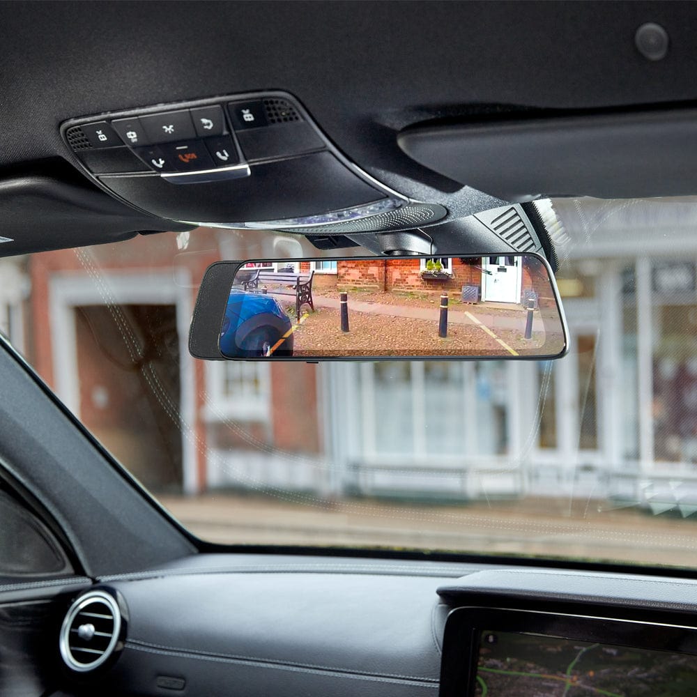 Road Angel Road Safety Road Angel Halo View, 2K 1440 p Dual Mirror Dash-Camera, 1080 p Reversing Cam, 10" Touch Screen, Dual Video Recording, Night Vision, built-in Wi-Fi, Real Parking Mode, Black